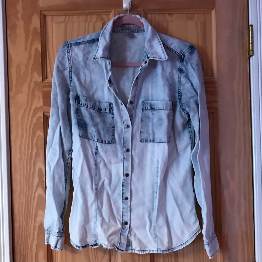 Guess Denim Button Down Size Small - image 1
